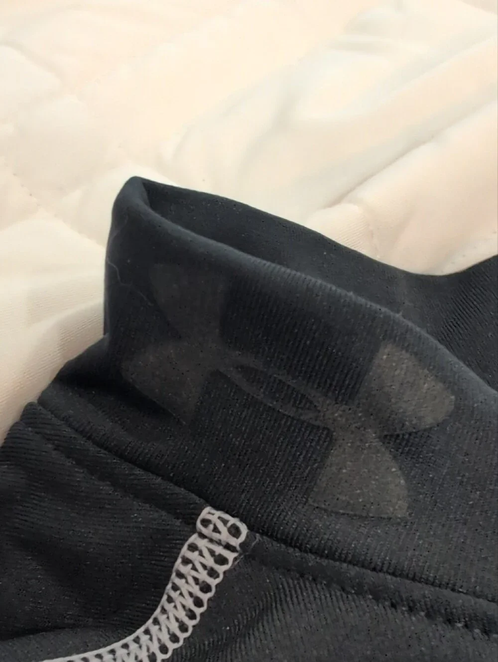 Under Armour Black Compression Shirt with Gray Contrast Stitching